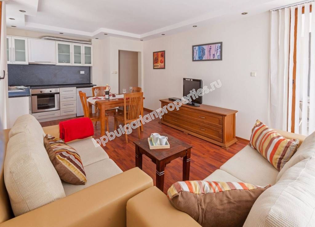 Luxury furnished two-bedroom apartment for sale close to the centre of the resort Sunny beach