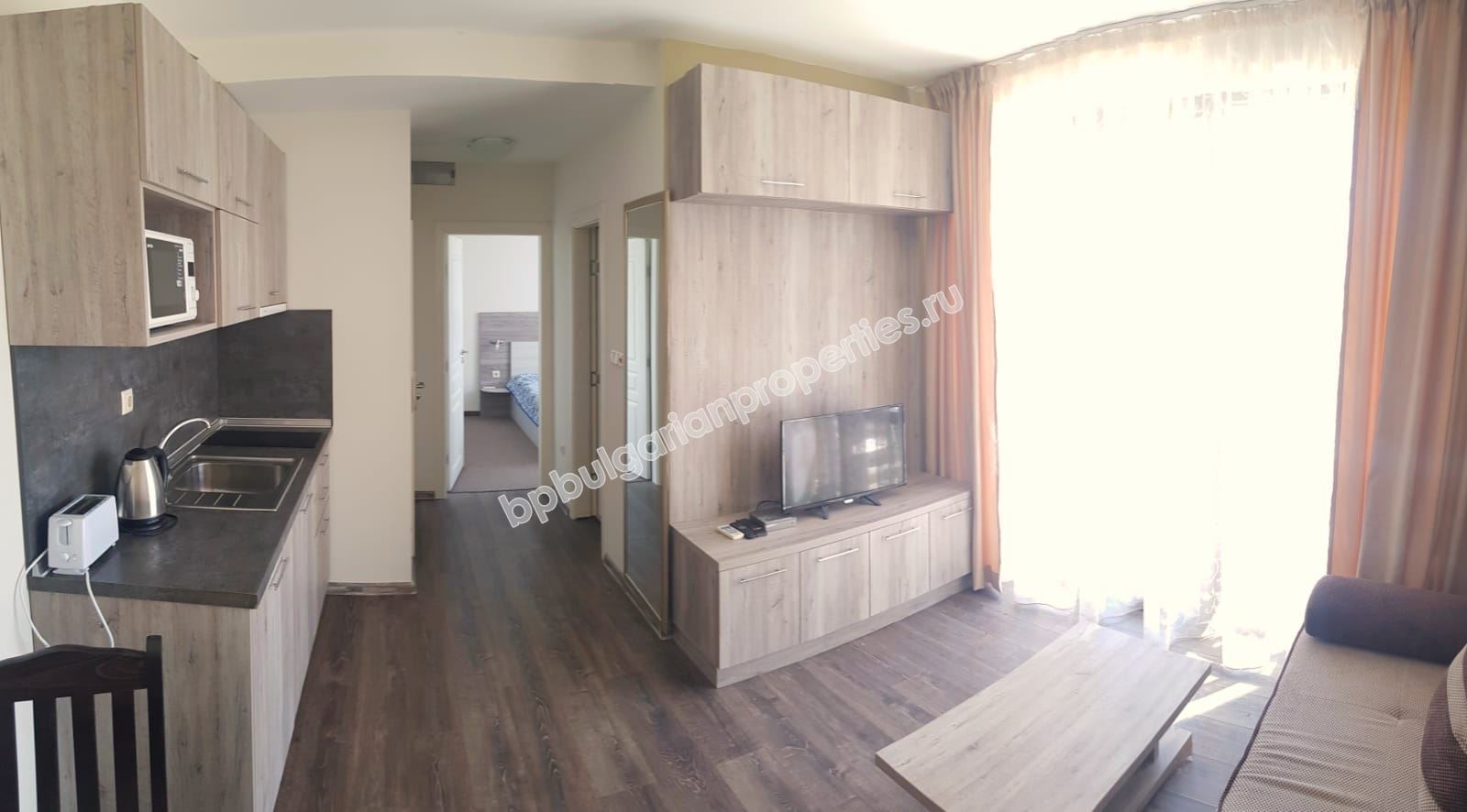 Furnished one-bedroom apartment in a park area of Sunny Beach